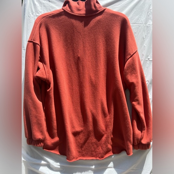 Aerie Red Zip Up Sweater Cozy Fleece Relaxed Fit - Picture 5 of 5